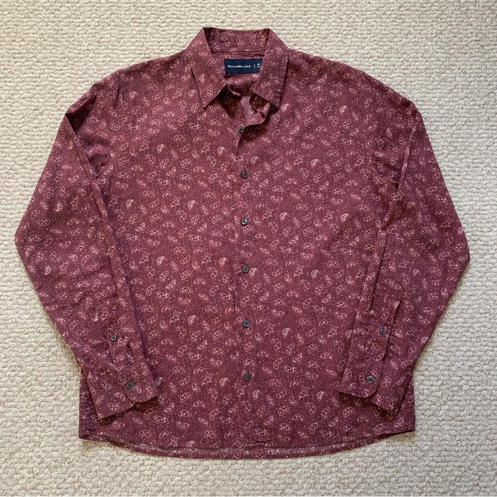 Men's Burgundy Paisley Shirt